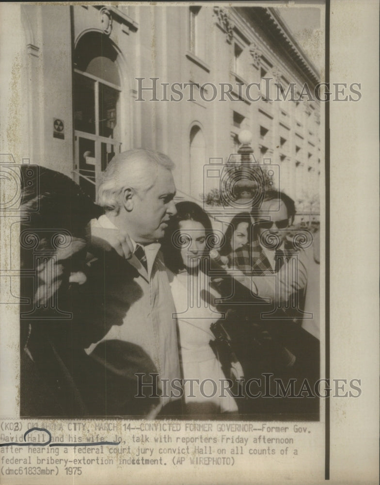 1975 Press Photo David Hall Governor Oklahoma Democrat University Tulsa-Historic Images