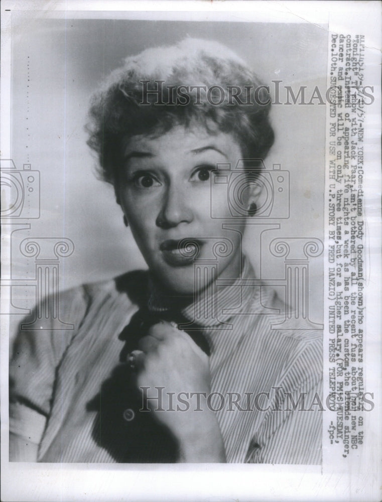 1957 Comedienne Dody Goodman Regular Member Jack Parr TV Show-Historic Images