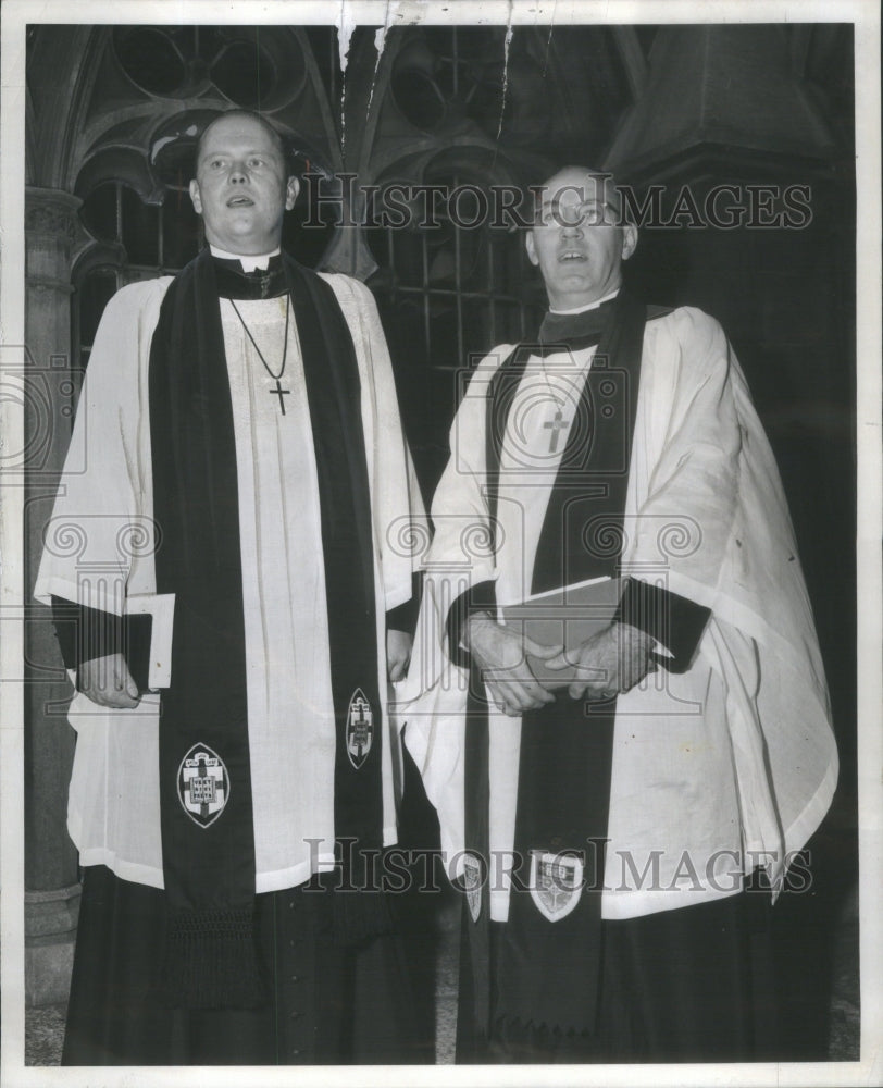 1958 Robert Bruce Hall New Rector Donal Priestly-Associate Rector - Historic Images