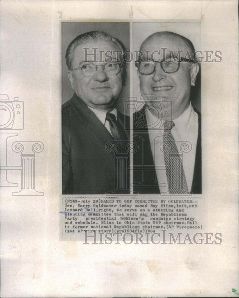 1964 Barry Goldwater Leonard Hall Republican Party - Historic Images