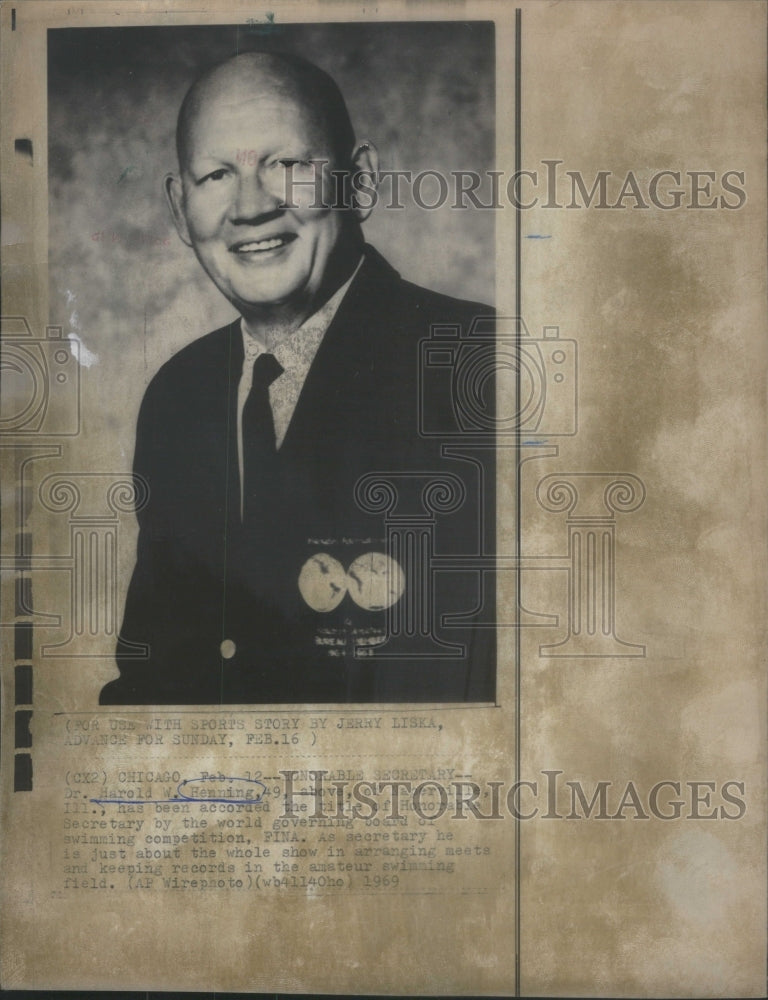 1969 Press Photo Harold Henning appointed secretary of FINA- RSA81977 - Historic Images