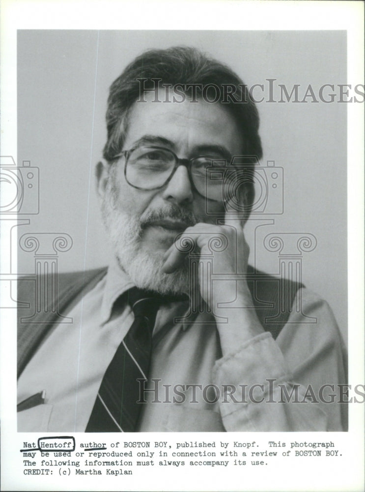 1986 Nat Hentoff Boston Boy - Historic Images