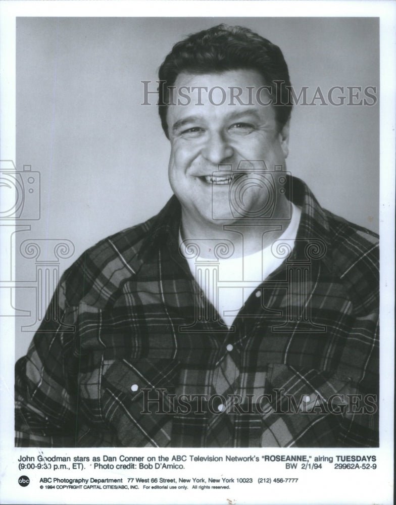 1994 John Goodman stars Dan Conner ABC Television Roseanne - Historic ...