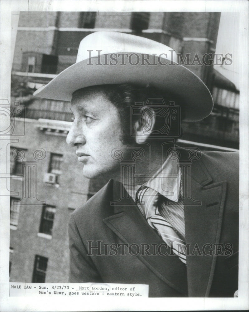 1970 Mort Cordon editor Men Wear style West East - Historic Images