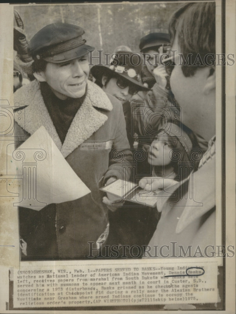 1975 Indian boy National leader American Indian Movement Dennis Bank - Historic Images