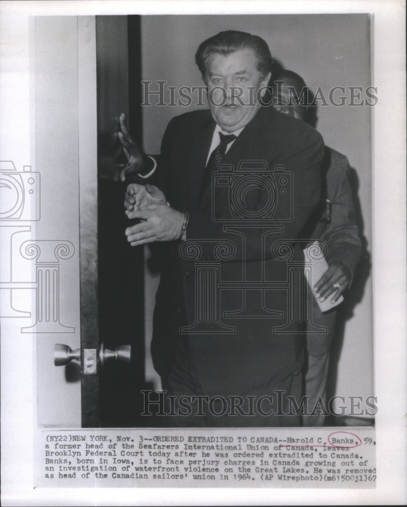 1967 Harold Bank Former Head Seafarers Internation Union-Leave
Court - Historic Images