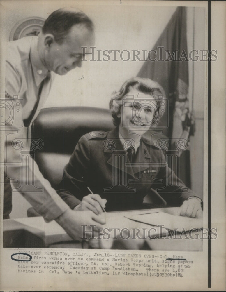 1974 Col Mary Bane ,first woman ever to command a Marine Corps unit - Historic Images