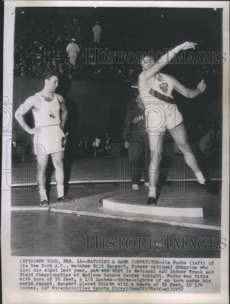 1952 Jim Fuchs New York Bill Bangert national champion National AAU - Historic Images