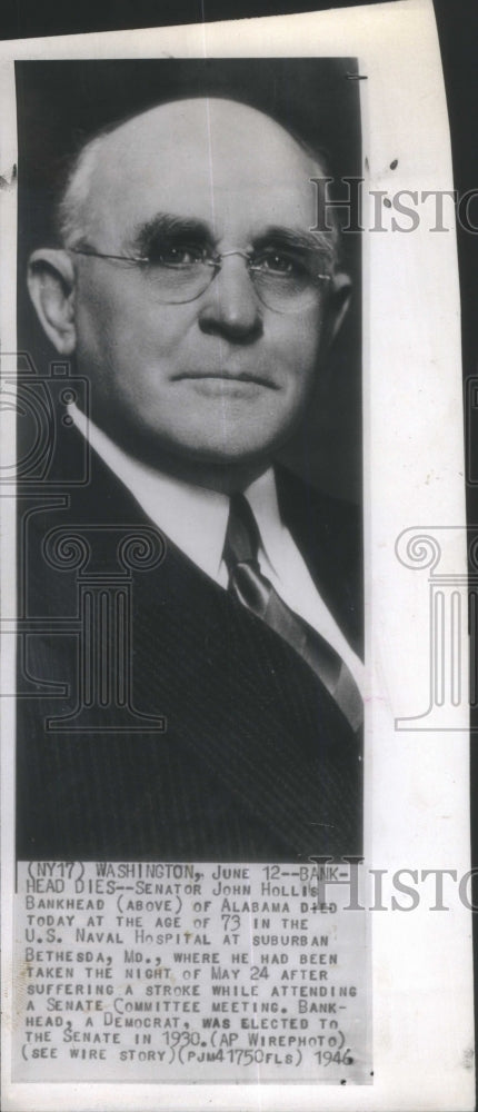 1946 Senator John Hollis Bankhead Alabama US Naval Hospital Suburban - Historic Images