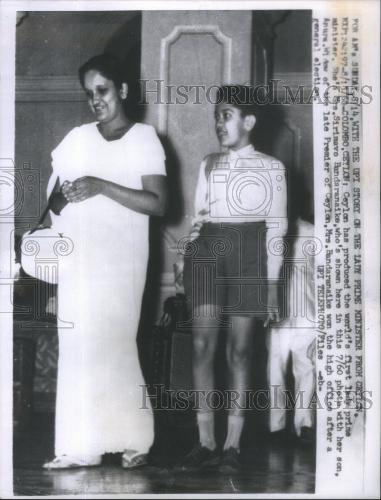 1960 Press Photo Ceylon Prime Minister Sirimavo Bandaranaike- RSA82891 - Historic Images