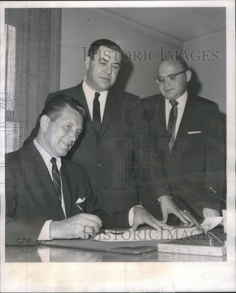 1961 Governor Kerner Physically  Handicapped Week Sign Employment-Historic Images