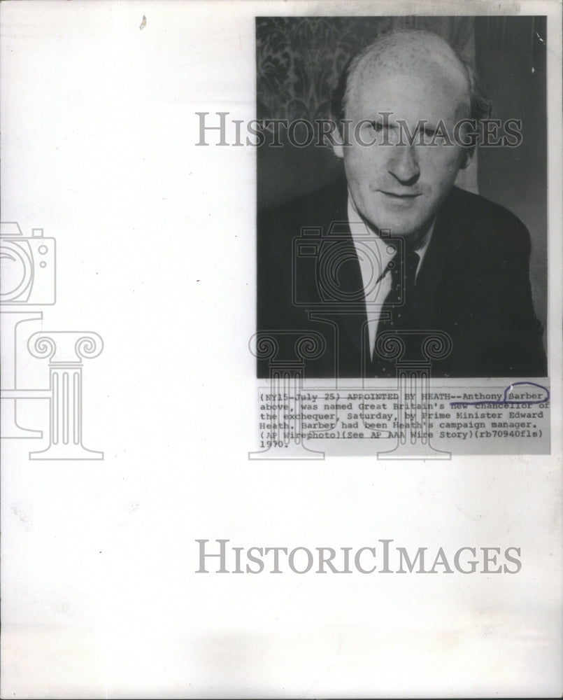 1970 Great Britain Chancellor Of Exchequer Barber - Historic Images