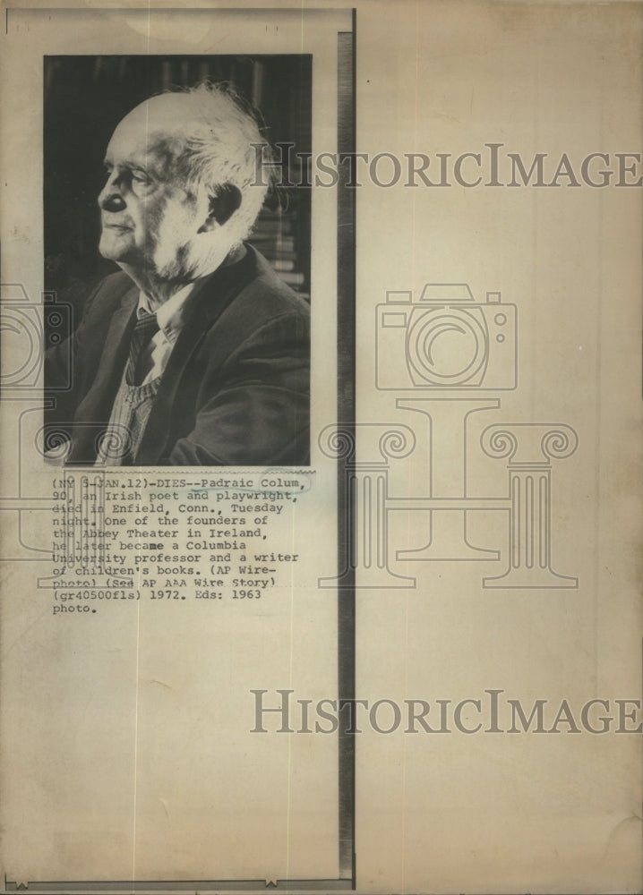 1963 Press Photo Irish Poet And Playwright Padraic Colum- RSA83159 - Historic Images