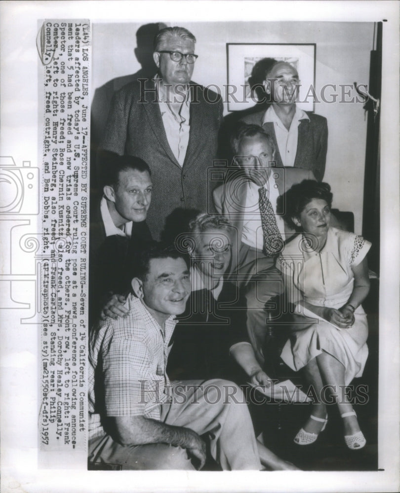 1957 Press Photo California Communist leaders US Supreme Court Conference - Historic Images