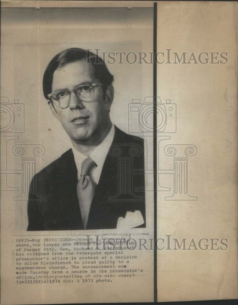 1974 Copy of 1973 Lawyer Connelly Resignation Announcement - Historic Images