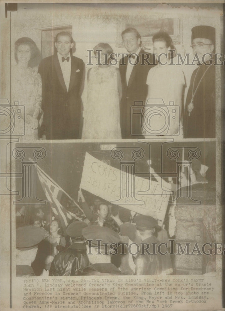 1967 New York Mayor John V. Lindsay Greece King Constantine Gracie-Historic Images