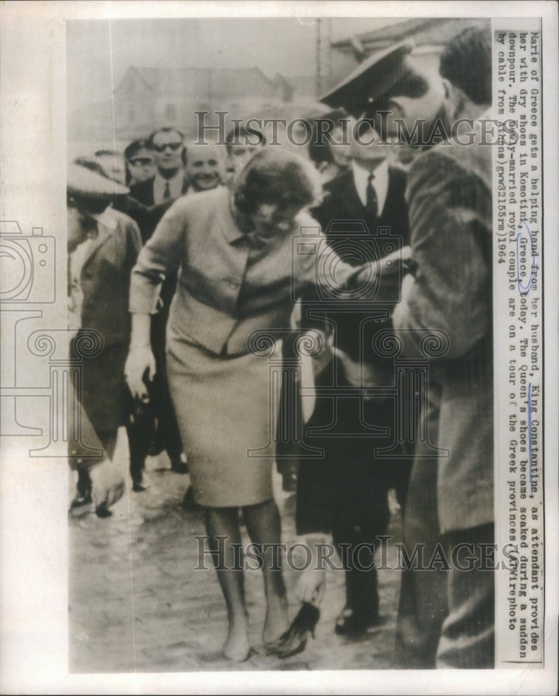 1964, Queen Marie Greece King Constantine Tour Greek Provinces - Historic Images