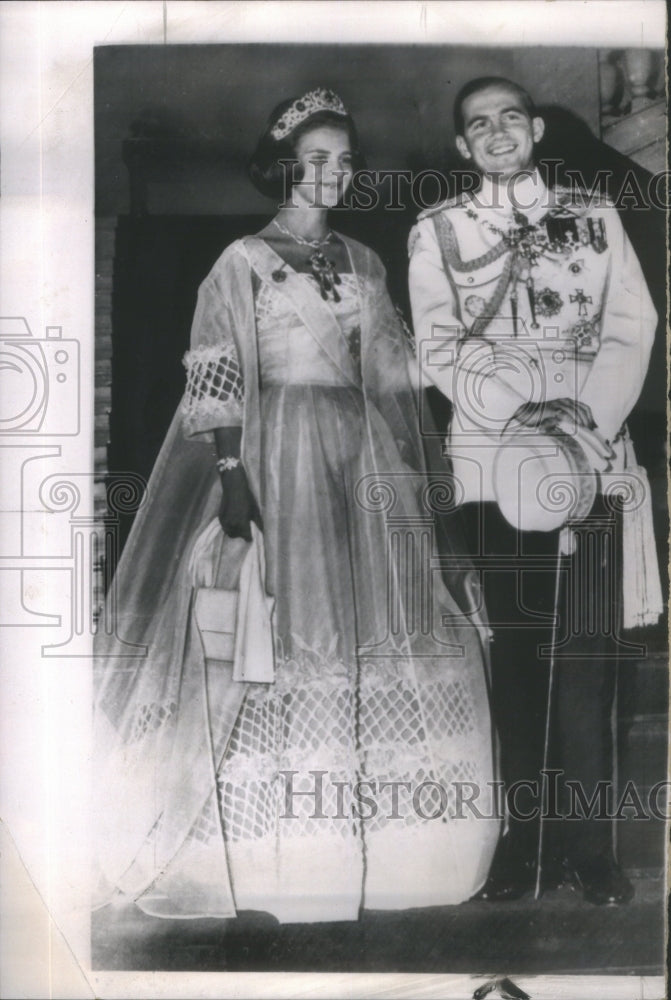 1964 Gala Palace Ball Greek Royal Couple Official Picture - Historic Images