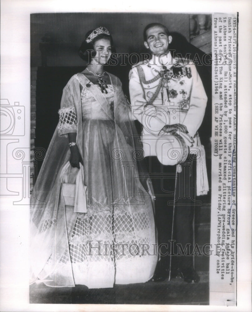 1964 Press Photo King Constantine Greece Danish Anne Marie- RSA83563 - Historic Images