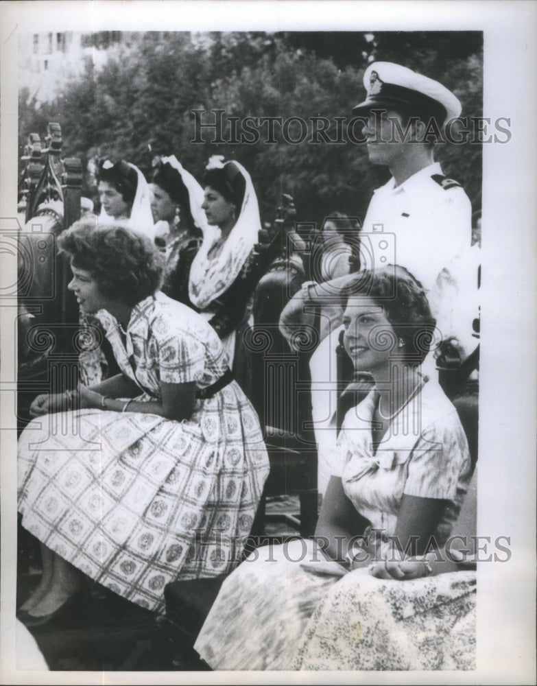 1958 Press Photo Irene Greece Desiree Sweden Fiest Constantine Birgitta - Historic Images