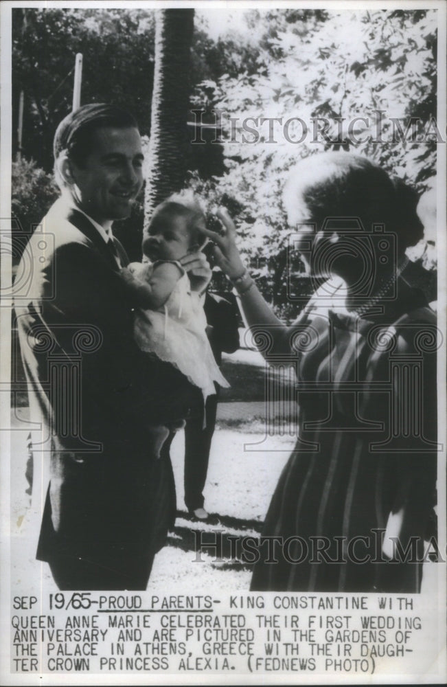 1965 King Constantine Queen Anne Marie Anniversary Princess Alexia - Historic Images