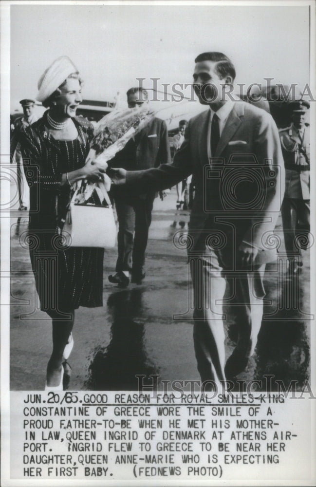 1965 Queen Ingrid of Denmark and King Constantine of Greece - Historic Images