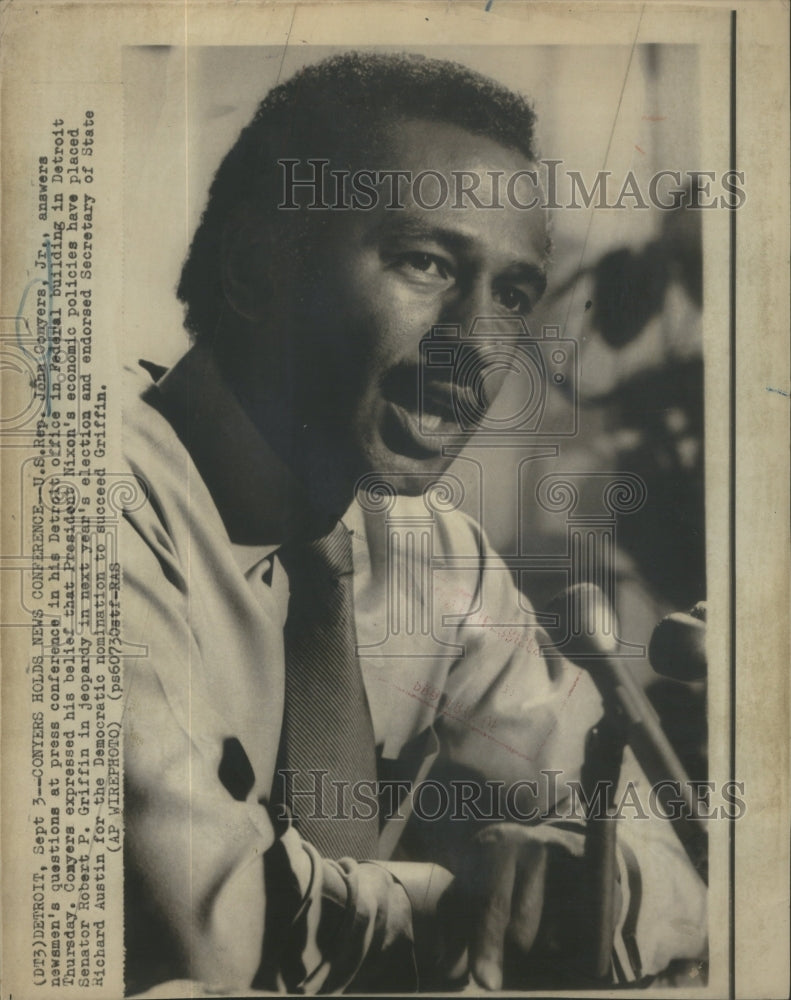 1971 US Representative Conyers News Conference Detroit Office-Historic Images