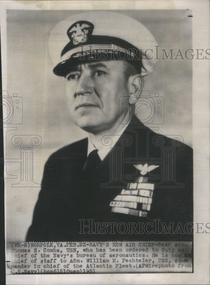 1951 Thomas Combs Aeronautics William Fechteler Atlantic Fleet - Historic Images