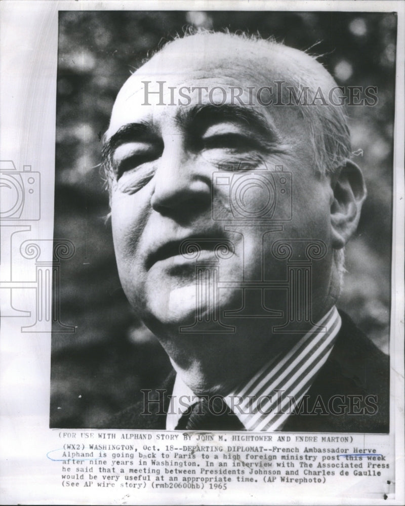 1965 French Ambassador Herve Alphand is headed back to Paris - Historic Images