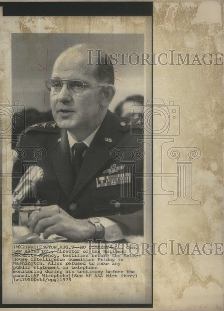 1975 National Security Agency Director Allen Testifying - Historic Images