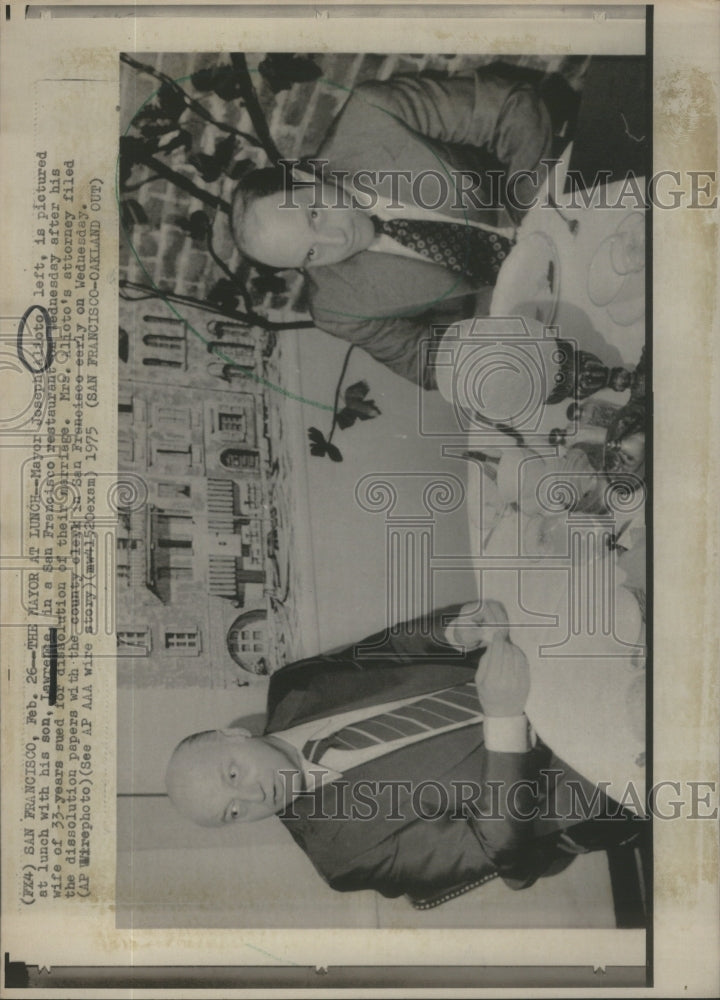 1975 Mayor Joseph Alioto Lawrence San Francisco Restaurant-Historic Images