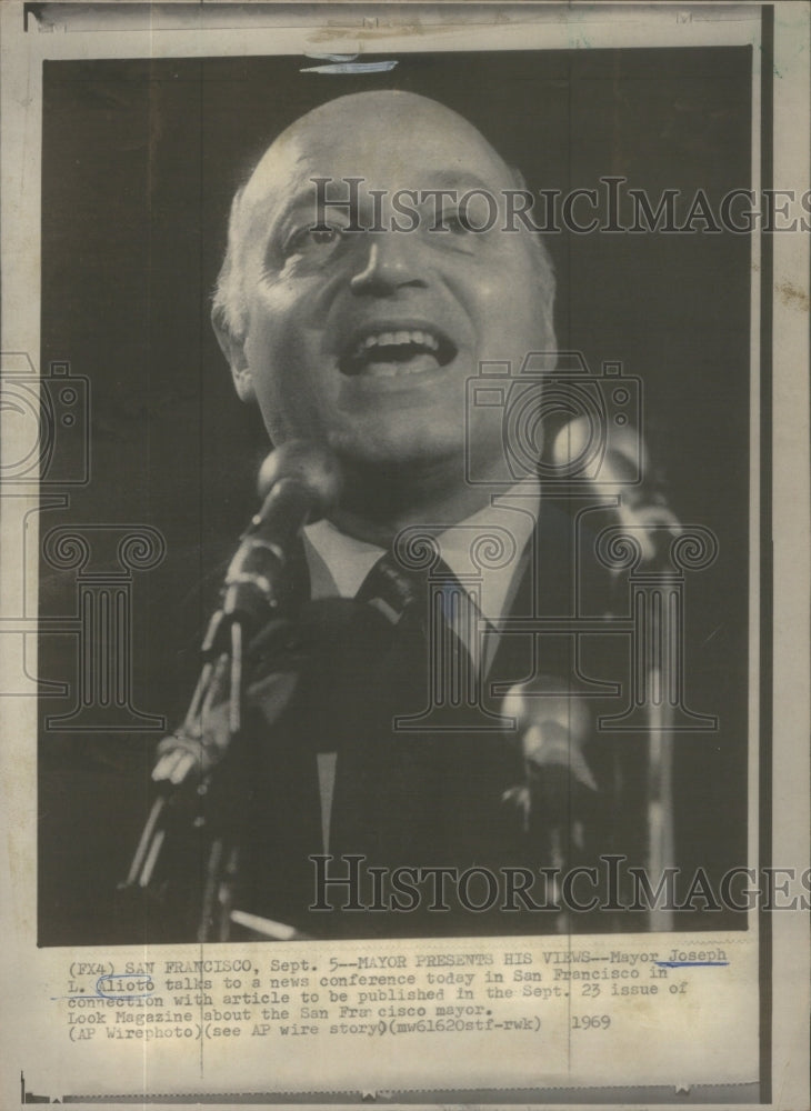 1969 Press Conference Mayor Alioto Look Magazine Article - Historic Images