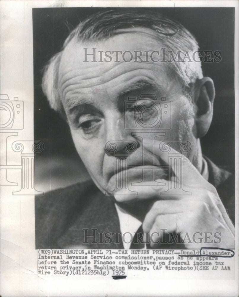 1975 Internal Revenue Service Commissioner Alexander Senate Hearing - Historic Images