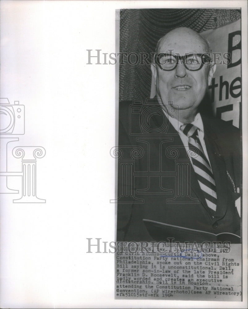 1964 Constitution Party Chairman Dall National Convention - Historic Images