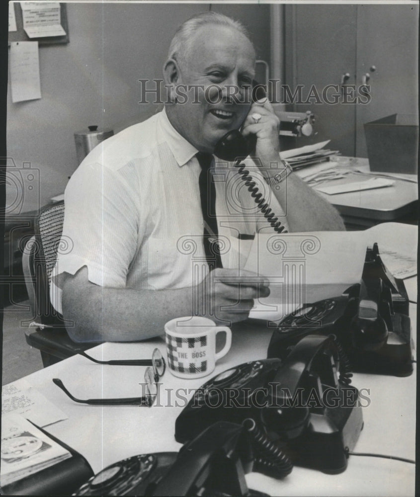 1966 Missing Persons Officer In Charge Daly Taking Phone Call - Historic Images