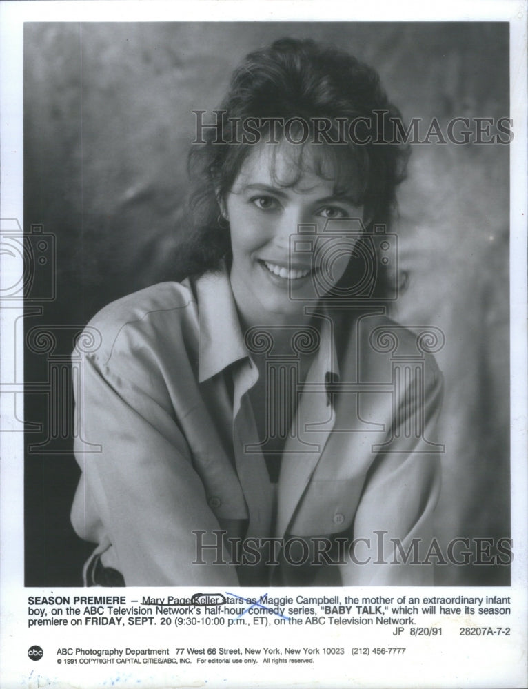 1991 Actress Mary Page Keller In ABC Television Comedy &quot;Baby Talk&quot; - Historic Images