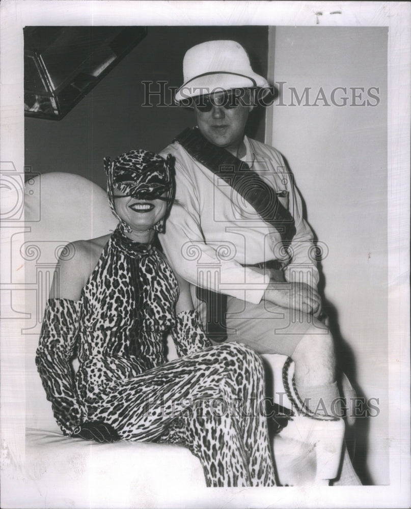 1956 Twelfth Night Ball Attendees Leopard Hunter Costumes - Historic Images