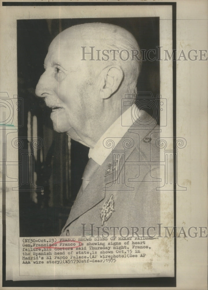 1975 General Franco Spanish Head Of State Looks Unhealthy - Historic Images