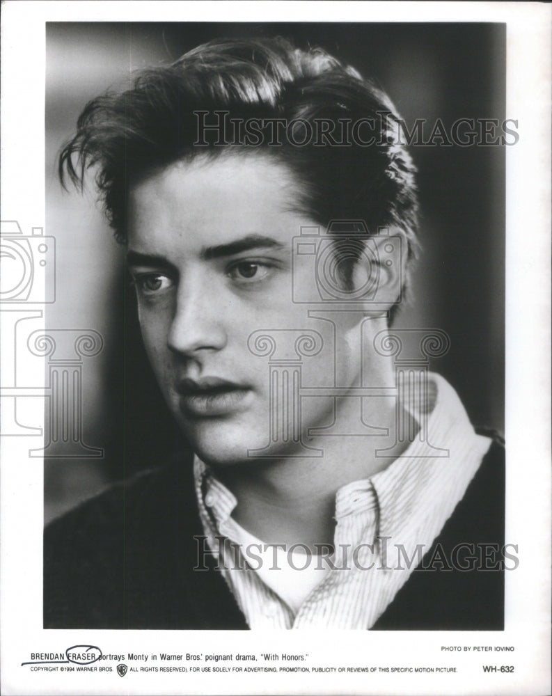 1991 Press Photo With Honors Film Actor Fraser Closeup Picture- RSA85595- Historic Images