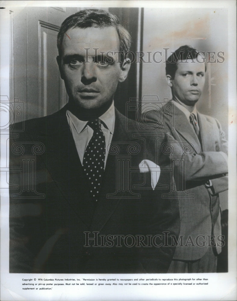 1976 Press Photo Lindbergh Kidnapping Case Film Actors Hopkins De Young - Historic Images