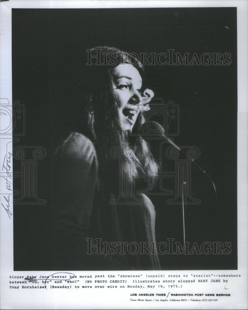 1975 Baby Jane Dexter Singer Actress - Historic Images