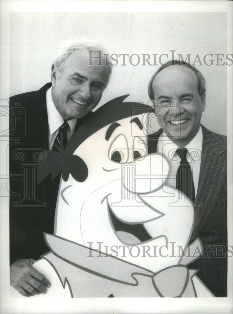 1986 Comedians Harvey Korman &amp; Tim Conway With Fred Flinstone - Historic Images