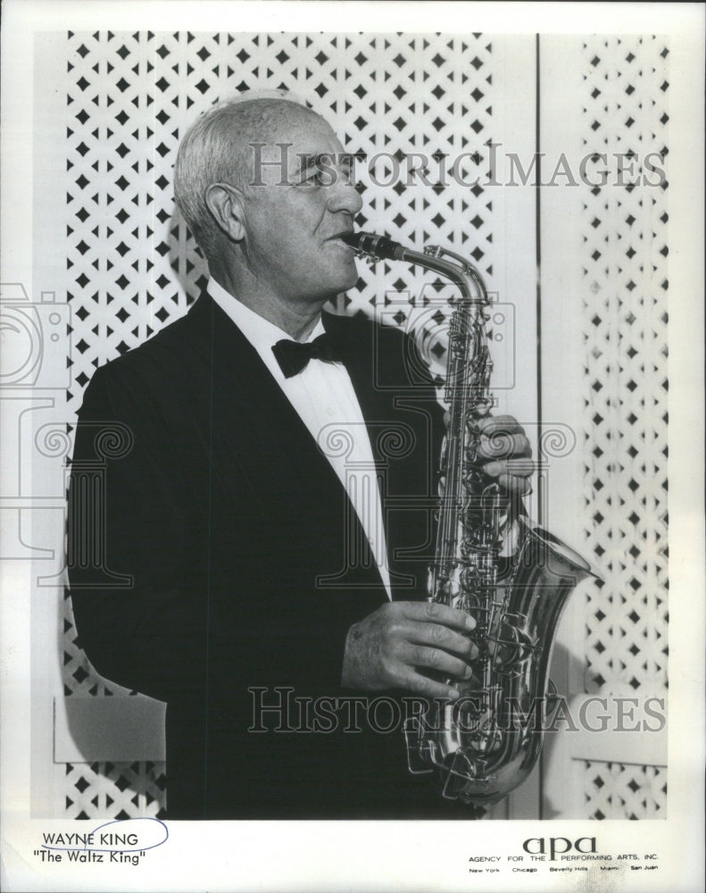 1970 Saxophonist Wayne King, "The Waltz King" - Historic Images