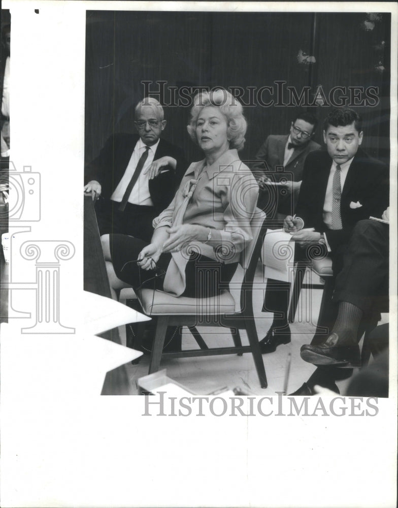 1964, Questioning of Mrs. Ann Detchemendy, secretary to George E. Day - Historic Images