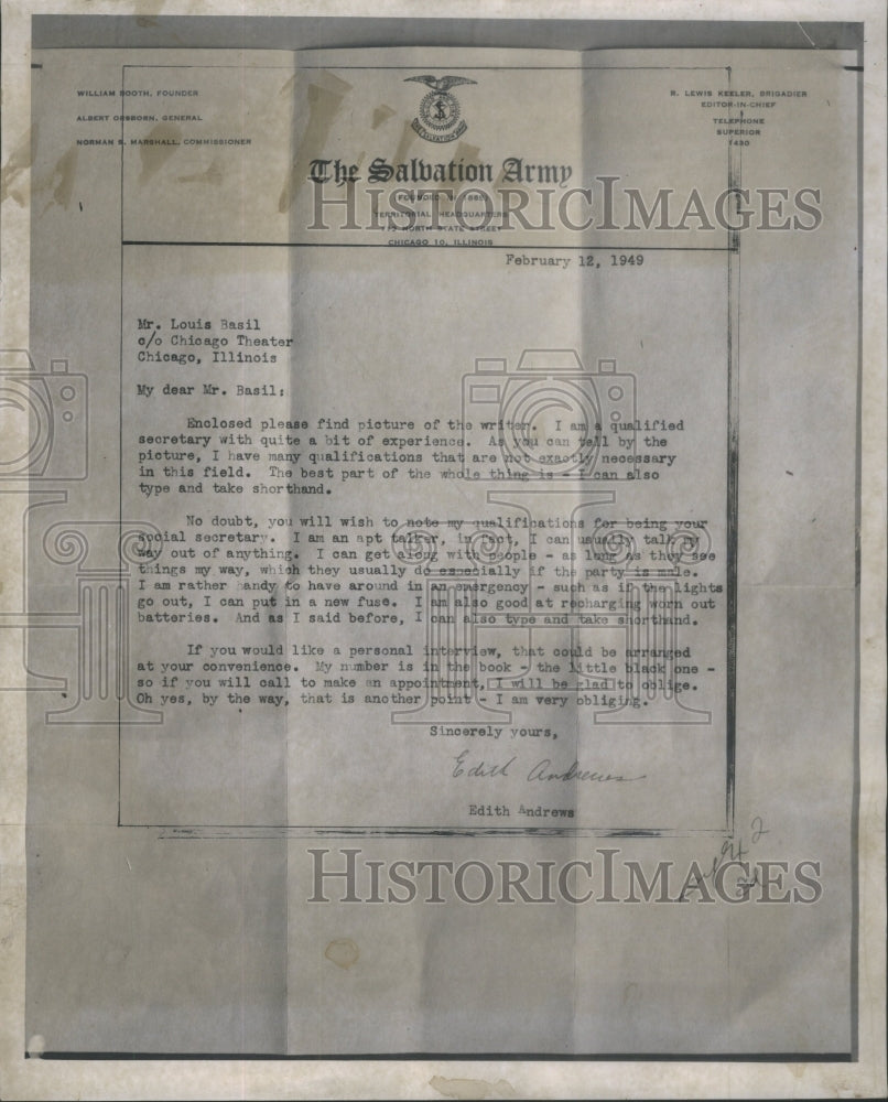 1951 Photo Crime Court Letter Written By Rozanne Andrews To Louis Basile-Historic Images