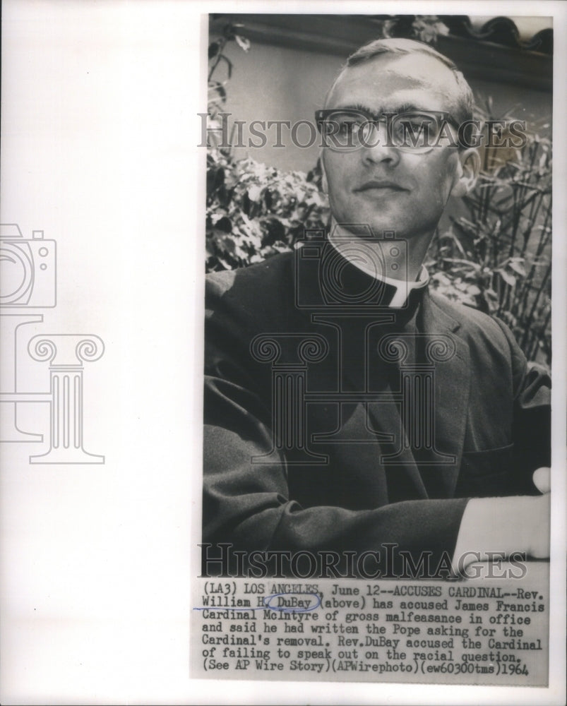 1964 Press Photo Los Angeles Reverend DuBay Portrait- RSA86555 - Historic Images