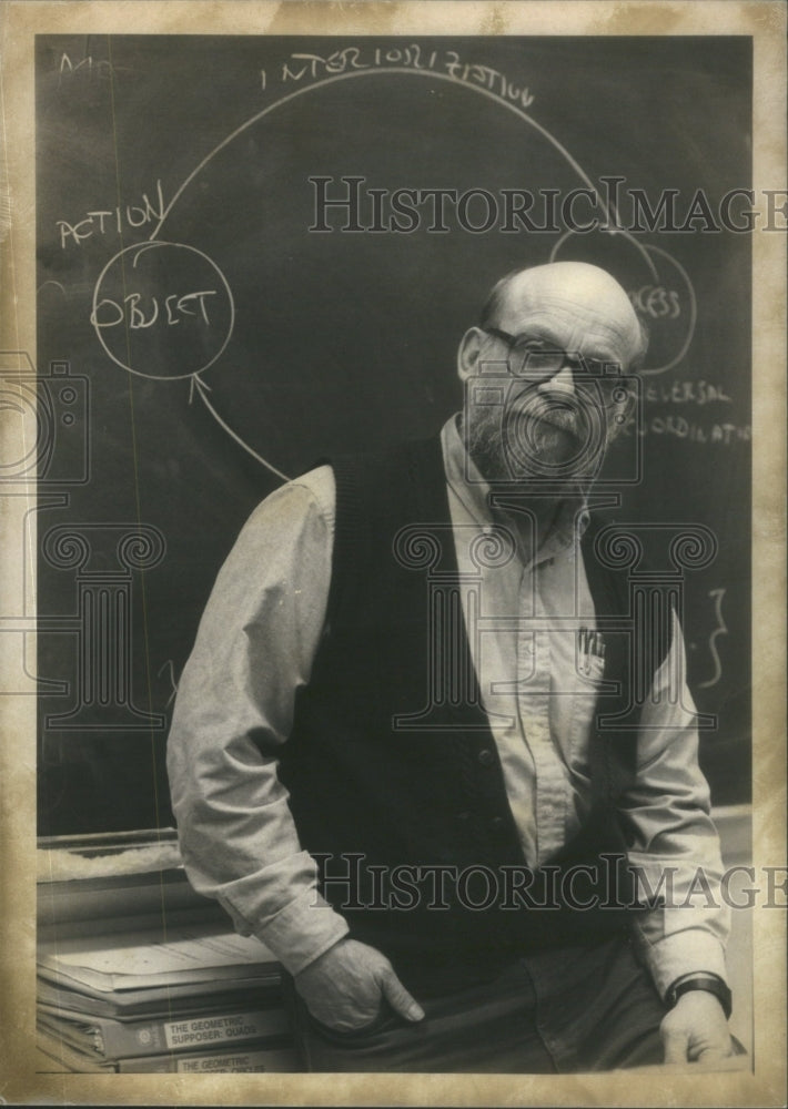 1991 Press Photo Purdue Professor Ed Dubinaky calculus instruction college - Historic Images