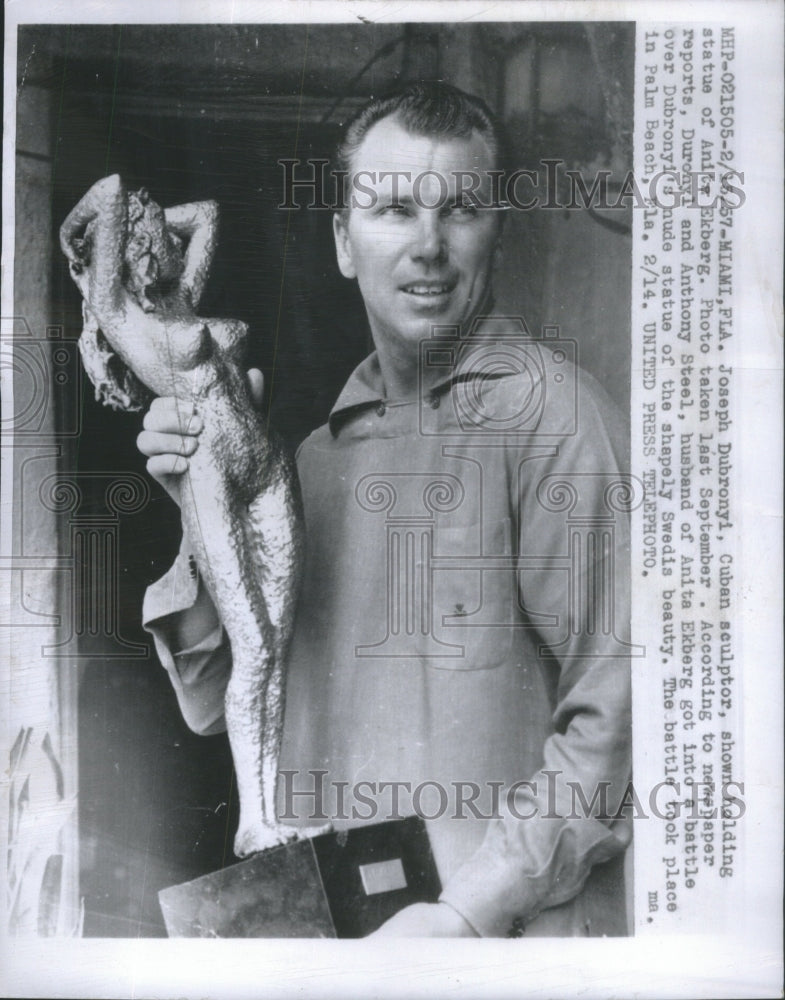 1957 Cuban Sculptor Joseph Dubronyi - Historic Images