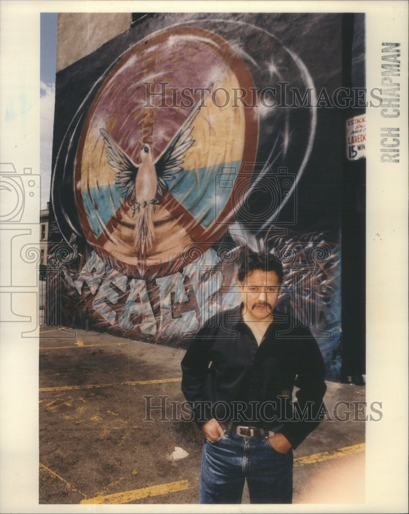 1993 Hector Duarte Street Blue Island Avenue Peace mural-Historic Images