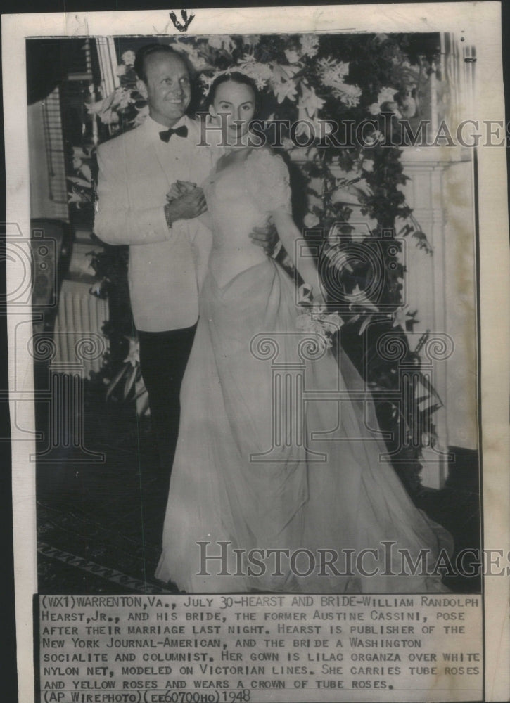 1948 William Randolph Hearst Austine Cassini marriage Bride New York-Historic Images